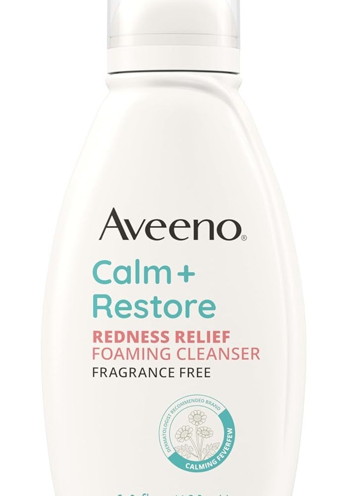 Aveeno Calm + Restore Redness Relief Foaming Cleanser, 6 fl. oz - Image 1